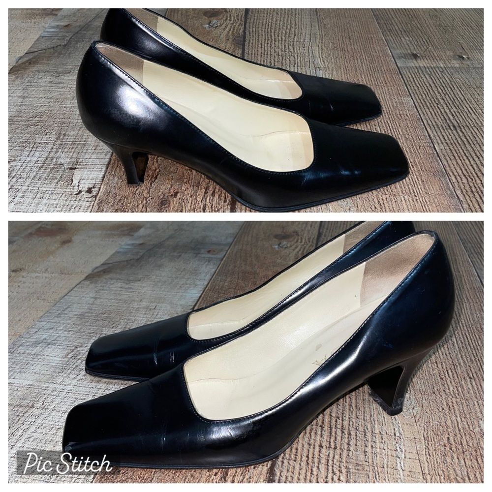 Prada square toe black pumps heels - Picture 4 of 11